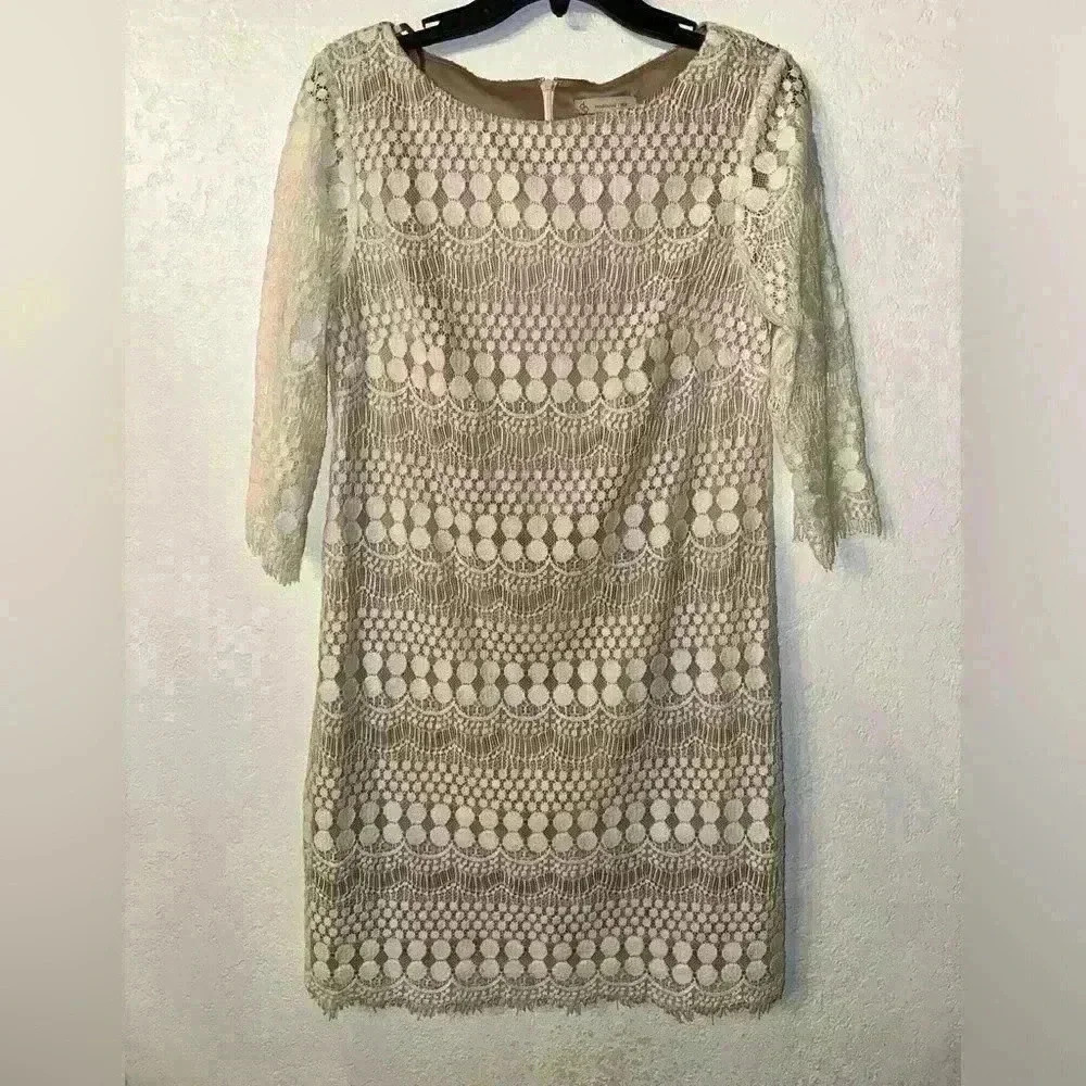 CB Established 1962 white Floral Lace Dress Size 10